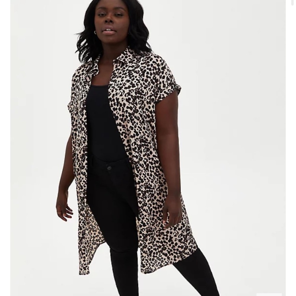 NWT 3X Torrid Leopard Tunic Blouse